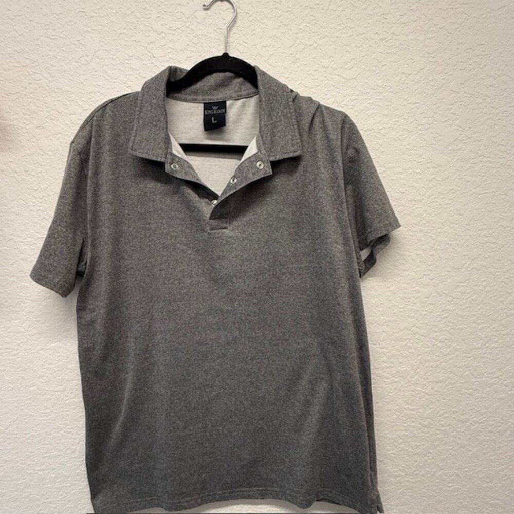 Share King Ranch Golf Polo Shirt Men’s Size Large Short Sleeve Gray Large